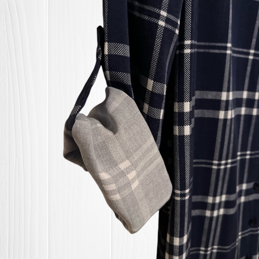 TORRID Navy Plaid Button-Up Dress (M/L) - Picture 10 of 16